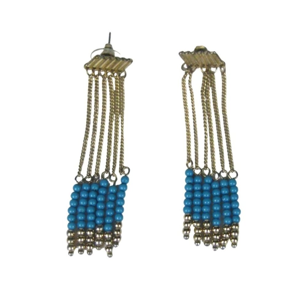 Ross Simmons Tassel Beaded Earrings Pierced Chandelier Festival Bag 3 in